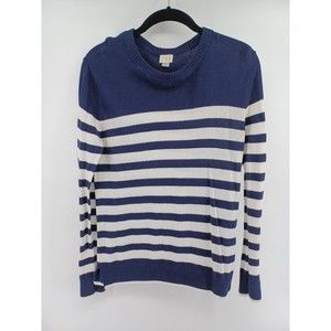 a.n.d ea wy Top Sweater Women's Size S White/Blue Striped Long Sleeve nautical